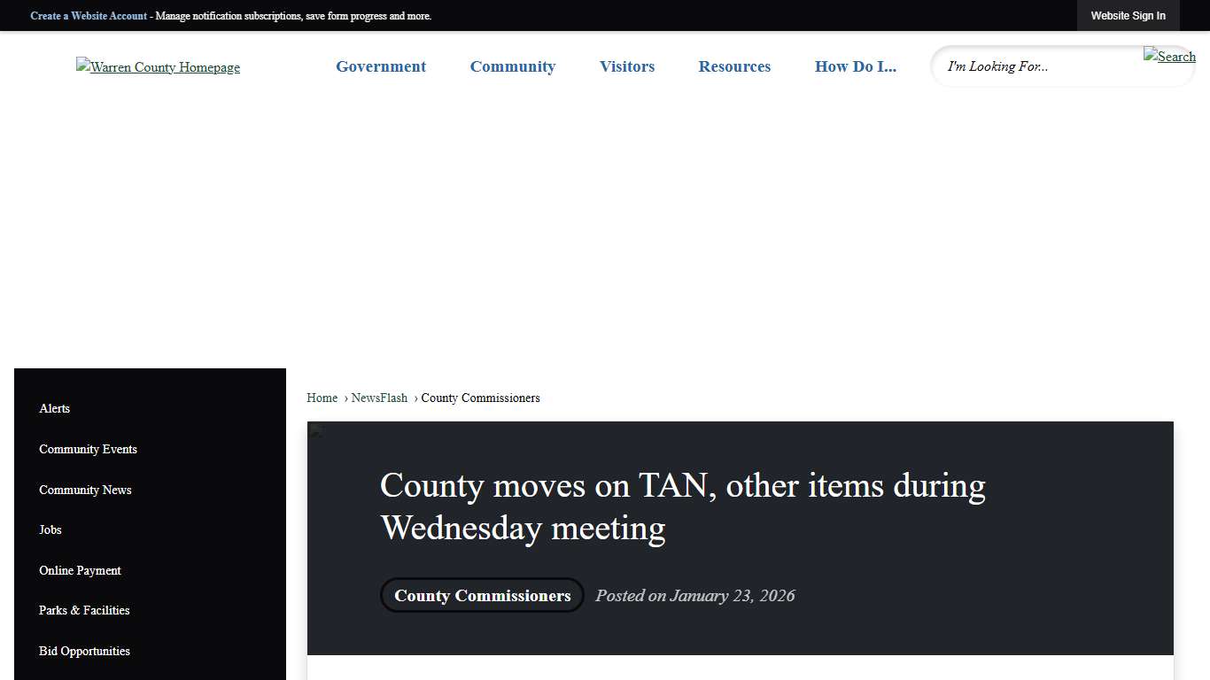 County moves on TAN, other items during Wednesday meeting • Warren County, PA
