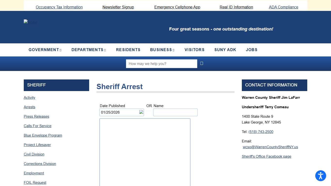 Sheriff Arrest Warren County